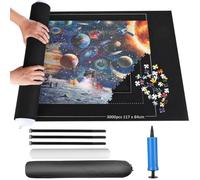 FiTspi Jigsaw Puzzle Roll Jigsaw Storage Felt Mat, Store Jigsaw Puzzles Up to 3,000 Pieces, Jigsaw Puzzle Storage Roll Up Mat for Saving Jigsaw Pieces Auxiliary Lines Games (3000 Pieces)
