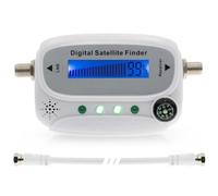 FiTspi LCD Digital Satellite Finder, Satlink Receptor HD TV Antennas Signal Receiver, Sat Decoder with High Sensitivity Compass Alarm Buzzer for TV Satellite Signal Strength Meter 13-18V DC