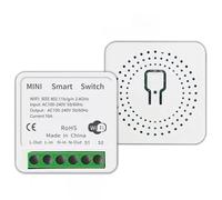 FiTspi Mini WiFi Smart Light Switch DIY Breaker Module, Work with Alexa,Google Assistant,Yandex Alice,Smartthings, Support 1 Way or 2 Way 100V-240V 16A
