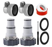 FiTspi Pool Hose Adapter Kit, 2 Types Versatile Hose Conversion Adapters for 1.5 & 1.25 Inch Hoses, Hose Converter for Intex,Threaded Connection Pool Pumps, Above Ground Swimming Pool Pumps