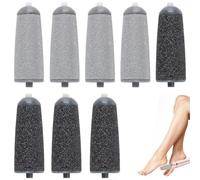 FiTspi Replacement Foot Grinder Roller Heads for JML NuYou Pedi, Foot File Rollers for Flawless Pedi, Roller Head for Feet Callus Removers (4Pcs Grey (Fine)+4Pcs Black(Coarse))