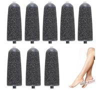 FiTspi Replacement Foot Grinder Roller Heads for JML NuYou Pedi, Foot File Rollers for Flawless Pedi, Roller Head for Feet Callus Removers (8Pcs Black (Coarse))