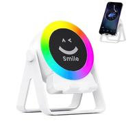 FiTspi Wireless Induction Audio Bluetooth Speaker with RGB, 4-in-1 Rechargeable Bracket Speaker for Desk, Perfect for Home/Outdoor Holder Stand, 360° Rotation Suitable for Phone/Pad/Android (White)