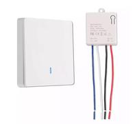 FiTspi Wireless Lights Switch Kit, Light Smart Switch with 10A Receiver for Lamps, RF 433Mhz Wall Panel Switch, Remote Control Receiver+