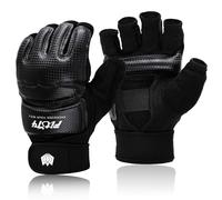 FitsT4 Half Mitts MMA Training Boxing Punch Bag Kickboxing Sparring Grappling Martial Arts Muay Thai Taekwondo Wrist Wraps Support Gloves for Women Men Kids
