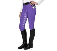 FitsT4 Sports Women's Full Seat Riding Tights Active Silicon Grip Horse Riding Tights Equestrian Breeches, Light Purple, S