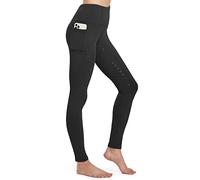 FitsT4 Sports Women's Winter Full Seat Riding Tights Fleece Lined Horse Riding Pants Silicon Grip Horseback Equestrian Breeches with Pockets,Black,XL