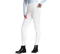 FitsT4 Sports Women's Winter Full Seat Riding Tights Fleece Lined Horse Riding Pants Silicon Grip Horseback Equestrian Breeches with Pockets,White,M