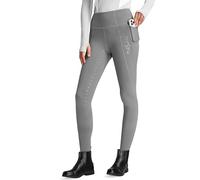 FitsT4 Sports Women's Winter Full Seat Riding Tights Fleece Lined Horse Riding Pants Silicon Grip Horseback Equestrian Breeches with Pockets,Grey,M