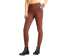 FitsT4 Sports Women's Winter Riding Breeches Fleece Lined Horse Riding Pants Tights Full Seat Silicone Equestrian Breeches, Rust, S