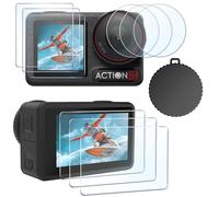 FiTSTILL [10PCS LCD Screen Protector with Silicone Lens Cap Appliable for DJI Osmo Action 5 Pro,Osmo Action 5 Pro Action Camera Accessories,Ultra HD 9H Hardness