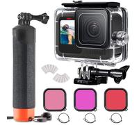 FitStill 60M/196FT Underwater Waterproof Protective Case for Go Pro Hero 13/12/11/10/9 Black, Includes 3-Pack Dive Filters, Floating Hand Grip，Accessory Kit for Go Pro Hero 13/12/11/10/9