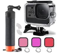 FitStill 60M/196FT Underwater Waterproof Protective Case for Go Pro Hero 8 Black, Includes 3-Pack Dive Filters, Floating Hand Grip，Accessory Kit for Go Pro Hero8