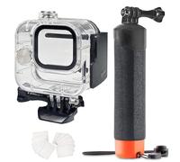 FitStill 60M/196FT Underwater Waterproof Protective Case Shell Compatible for Go Pro ，Monopod Floating Hand Grip Selfie Stick (For Go Pro hero 11 mini black)