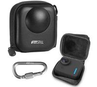 FiTSTILL Black PU Mini Carrying Case for Go Pro Hero 13 Black,Hard Shell Travel Storage Case for Hero 12/11/10/9/8/7/(2018)/6/5 DJI Osmo Action,AKASO and More (for Go Pro Max)