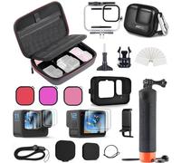 FitStill Carrying Protective Case Include 60M/196FT Underwater Waterproof Shell&Dive Filters&Silicone Case&Screen Protector&Monopod Floating Hand Grip Dive Go Pro Hero 12/11/10/9 Black Accessory Kit