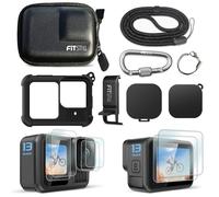FiTSTILL Silicone Sleeve Mini Carrying Case Only for Go Pro Hero 13 Black Standard Lens,Battery Side Cover&Screen Protectors& Lens Caps&Lanyard for Hero13 Accessories Kit