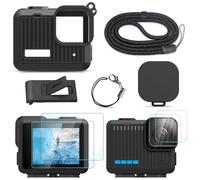 FitStill Silicone Sleeve Rubber Case for Go Pro Hero 4K,Protective Housing Case Replace Battery Side Cover&Screen Protectors&Lens Caps&Lanyard for Hero4K 2024 Action Camera Accessories Kit