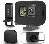 FitStill Windslayer Cover Muffler Windproof Housing Frame Case Side Door for Go Pro Hero 13/12/11/10/9 Black Foam Wind Noise Reduction Sponge Video Accessories for Audio Recording