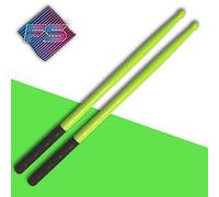 FITSTIX Drumsticks for Fitness & Aerobic Workout Classes Drum Sticks, Strong and Light Weight design make a fun addition to any exercise routine or class. (UV GREEN + FITGRIPS)