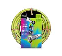 FITT NTS Lime 5/8 Inch (15 mm) 20 m Kit - Robust and Flexible Garden Hose in Yellow Colour for Intensive Use, with Exclusive Technologies, with Multijet Spray Gun and Couplings