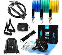 Fittbox Multipurpose Premium x3 Resistance Bands, Ab Wheel Roller (with Knee Pad Mat), Speed Skipping Rope- Includes FREE Expert and tailored Workout Guide- Men and Women- Home Gym Fitness Workouts