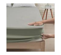 Fitted Bed Sheet Fitted Sheet Waterproof Mattress Cover Colorful Bed Cover Breathable Deep Pocket for 30CM 1 PC(Light Grey,90x200x30CM)