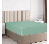 Fitted Bed Sheets Double 1pc- Poly Cotton Fitted Bed Sheets Double 140x200cm with Deep Pockets fitting of Mattress to 30cm- Elasticated Edge Fitted bedsheets for double bed Durable, Wrinkle-Resistant
