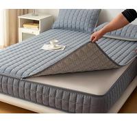 Fitted Bed Sheets, Sheet Mattress Protector Topper, Full Zippered 6-Sided Encasement, Quilted Soft & Skin-Friendly, Breathable Comfortable(Dark Gray,180 x 200 x 15cm)