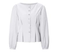 Fitted Cotton Blouse - female - RICH & ROYAL - Blouses - White - 2XL - Blouses & Shirts 2XL