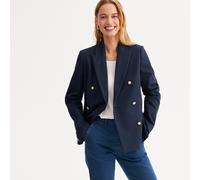 Fitted, Double-Breasted Blazer Jacket Navy Blue