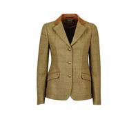 Fitted equestrian jacket with suede collar for women Dublin Albany Tweed