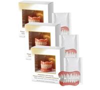 Fitted Functional Complete Dentures,DIY Silicone Teeth with Dental Gel,Fitted Over Existing Teeth for Missing Tooth & Gaps,Natural-Looking,Soft & Comfortable (3 Set)