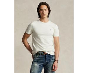Fitted Jersey Crew Neck T-Shirt Cream