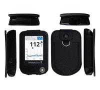 Fitted Leather Case W/Screen Protector & Pocket (Lanyard Included) for Freestyle Libre 3 Libre 2 (Black)