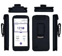Fitted Leather Case with Belt Clip for Omnipod 5 Receiver (Continuous Glucose Monitoring) (Black)