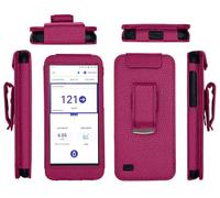 Fitted Leather Case with Belt Clip for Omnipod 5 Receiver (Continuous Glucose Monitoring) (HOT Pink)