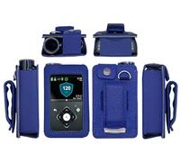 Fitted Leather Case with Rotating Belt Clip + Screen Protector for Medtronic Minimed Insulin Pump (Minimed 630G / 640G / 650G / 670G / 770G / 780G) (Blue)