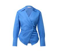 Fitted Long Sleeve Satin Cotton Blouse Women COMMA Bleu 34
