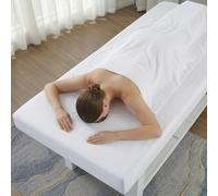 Fitted Massage Table Sheet Cover Waterproof Oilproof Reusable Spa Bed Cover with Face Hole, Elastic Stretch Lash Bed Sheet for Esthetician, Waxing, Tattoo and Beauty Salon(White,73x28in (no Hole))