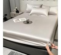 Fitted Mattress Cover Strong Elastic Grip Prevents Slipping Fitted Sheet Deep Pocket Quilted Pad with Pillowcases All-Season Cooling Wrinkle-Free Bedding Protector-Gray2||180x200cm/(70.8"x78.7")
