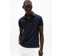 Fitted Polo Shirt with Piping Dark Blue