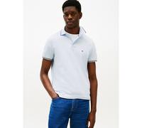 Fitted Polo Shirt with Piping Navy Blue