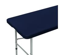 Fitted Rectangle Tablecloth 24 x 48 Inch Elastic Table Cloth for 4ft Table, Stretch Spandex Table Cover Navy Washable Polyester Table Top Cap Cover for Dining Picnic Camping Indoor and Outdoor