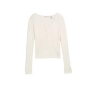 Fitted Ribbed Cardigan for Women Tom Tailor Denim Blanc XL