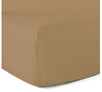Fitted Sheet 100% Cotton 57 Thread Count 90 x 190 cm Ochre 30 cm