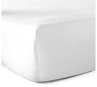 Fitted Sheet 100% Cotton 57 Thread Count 90 x 190 cm White 30 cm