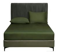 Fitted Sheet 100x200 Cm, Bamboo - Vegan Silk, With Bridge Height Up To 30, Allergy Sufferers, Cooling Soft(F,200x200x30)