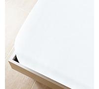 Fitted Sheet 2 Pieces Jersey White 180 x 200 cm Cotton Elastic Wrinkle-Free Mattress Cover Bed Linen for Bedroom Guest Room Children's Room