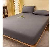 Fitted Sheet 200 Thread Count Extra Deep 40 cm - Soft, Breathable, Wrinkle-Resistant Luxury Bed Sheet Egyptian Cotton White Grey Pink Charcoal Single Double Super King Size (Charcoal, Super King)